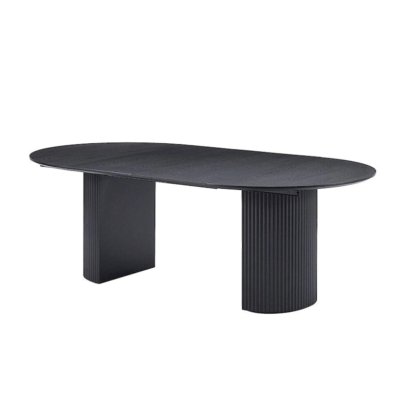Table de salle à manger ovale extensible avec plateau massif