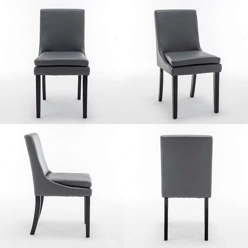 Chaises de salle à manger modernes sans accoudoirs, rembourrées, lot de 2, avec pieds en bois massif