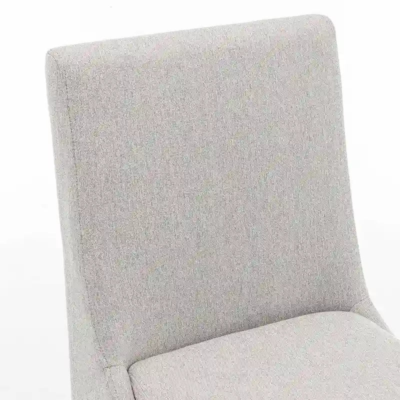 Chaises de salle à manger modernes sans accoudoirs, rembourrées, lot de 2, avec pieds en bois massif