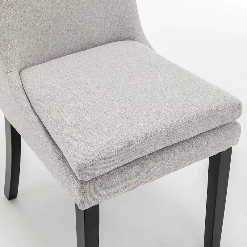 Chaises de salle à manger modernes sans accoudoirs, rembourrées, lot de 2, avec pieds en bois massif