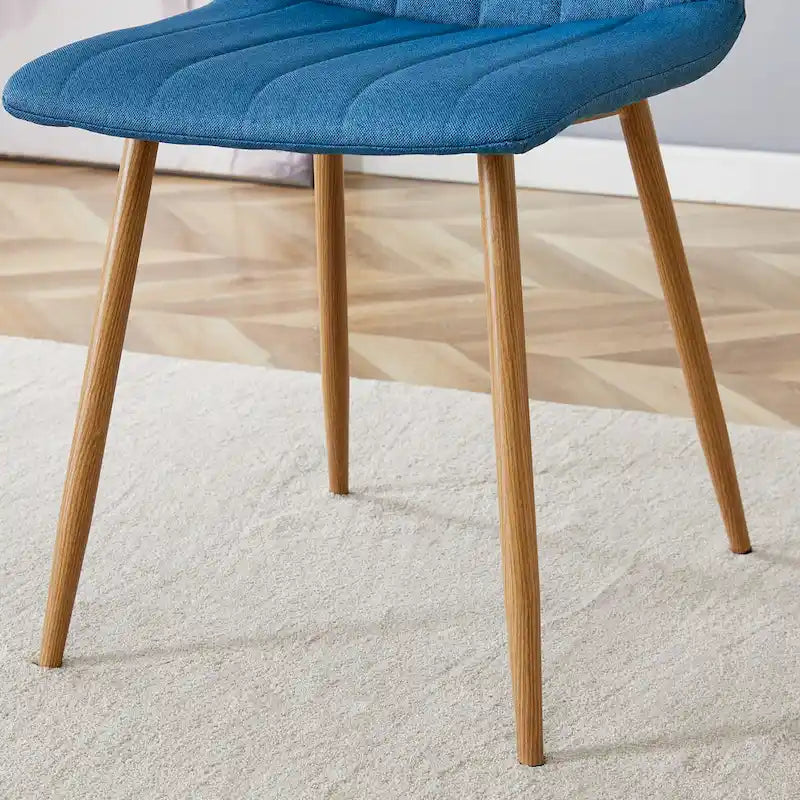 Chaise d'appoint en lin avec pieds en métal (Lot de 4)