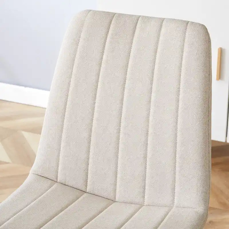 Chaise d'appoint en lin avec pieds en métal (Lot de 4)