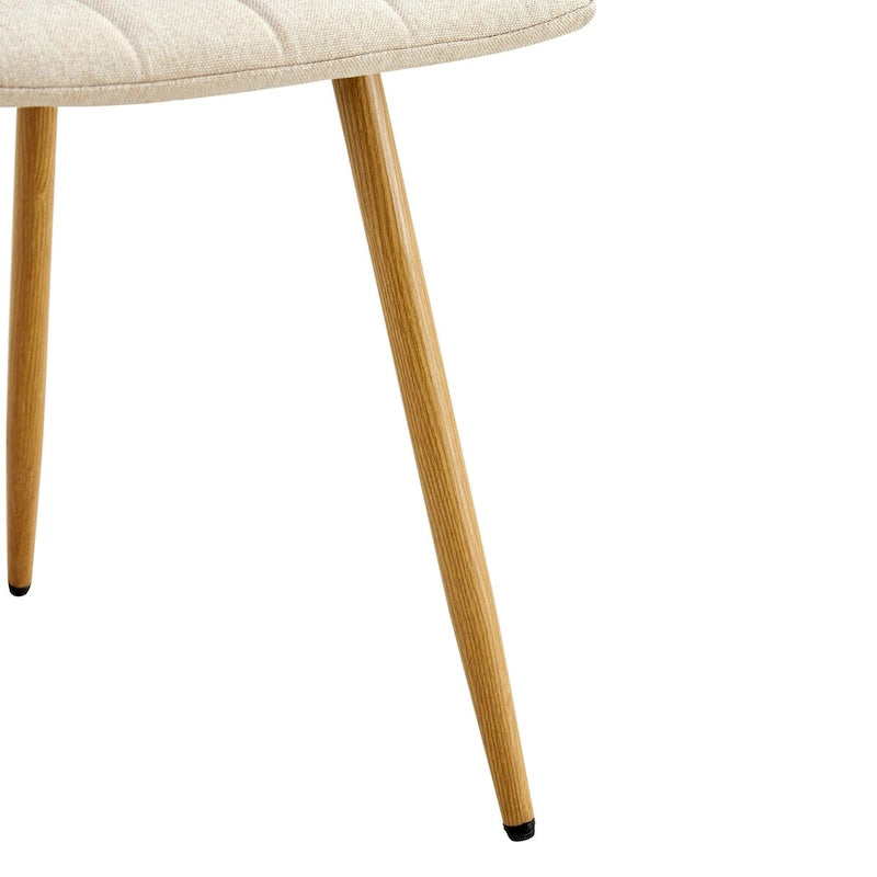 Chaise d'appoint en lin avec pieds en métal (Lot de 4)