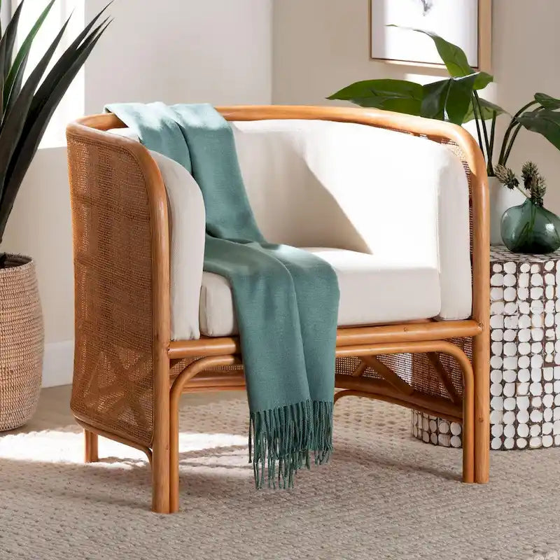 chaise longue en rotin